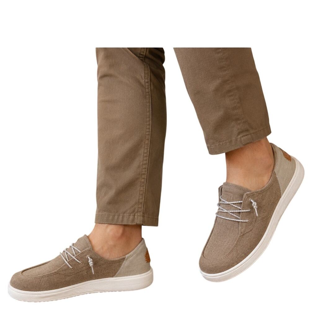 Hey Dude Cody Craft Tan Linen Casual Shoes Men’s 9 Lightweight